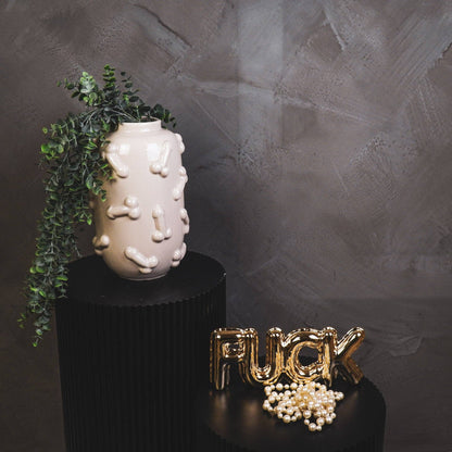 Vase - Dick - Ceramic - Beige - 17x17x27cm