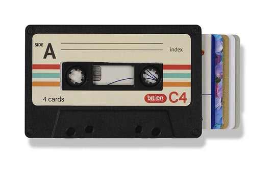 porte cartes cassette noire