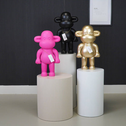 Ornament - Monkey Figurine 'The Legend' - Resin - Black - 33x21x50cm