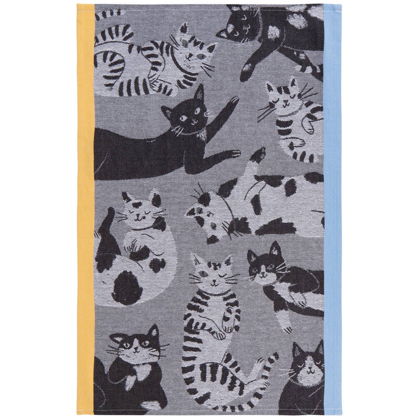 Jacquard theedoek met "Meow Forever" katten