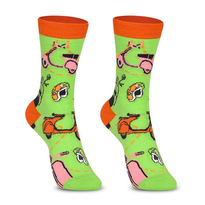 Durable and fun cotton socks for boys with Vespa patterns