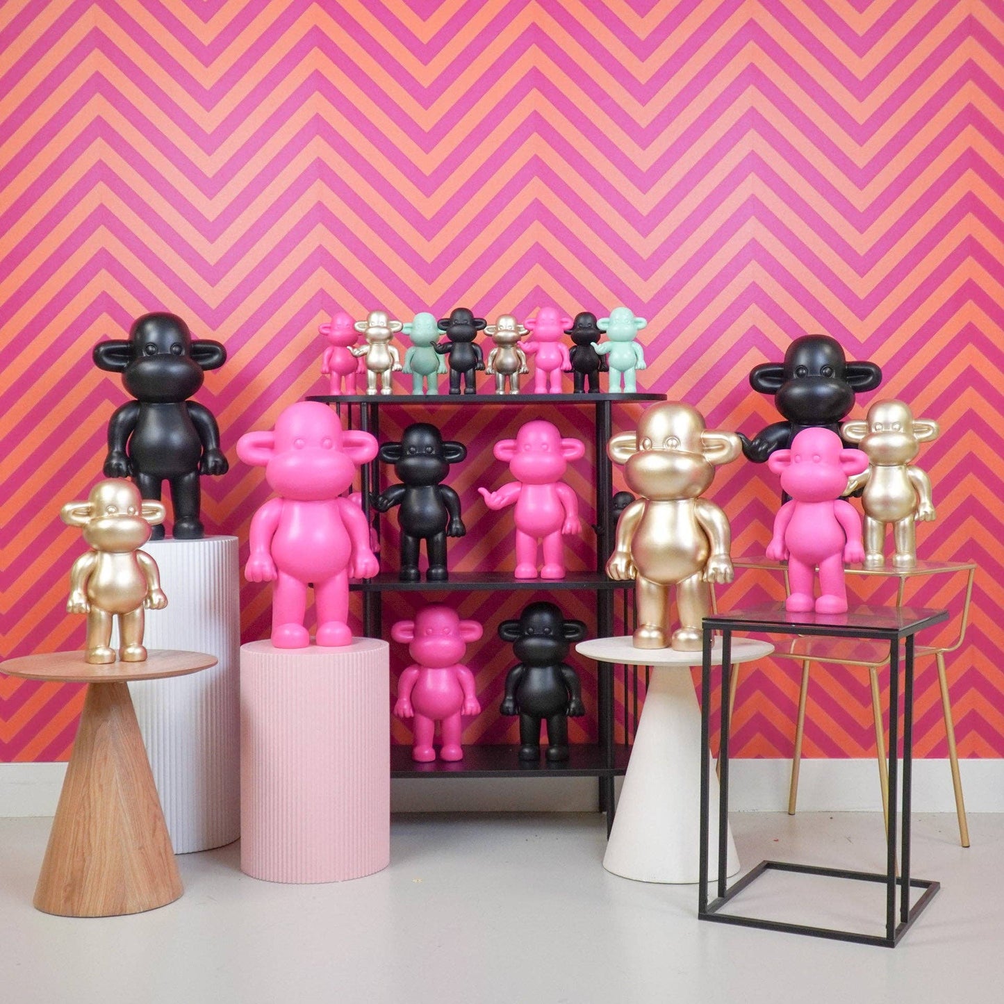 Ornement - Figurine Singe Hang Loose 'La Légende' - Polyrésine - Or - 20,5x13,5x35cm