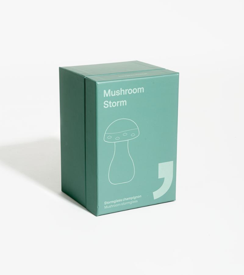 Mushroom storm glass - emerald green
