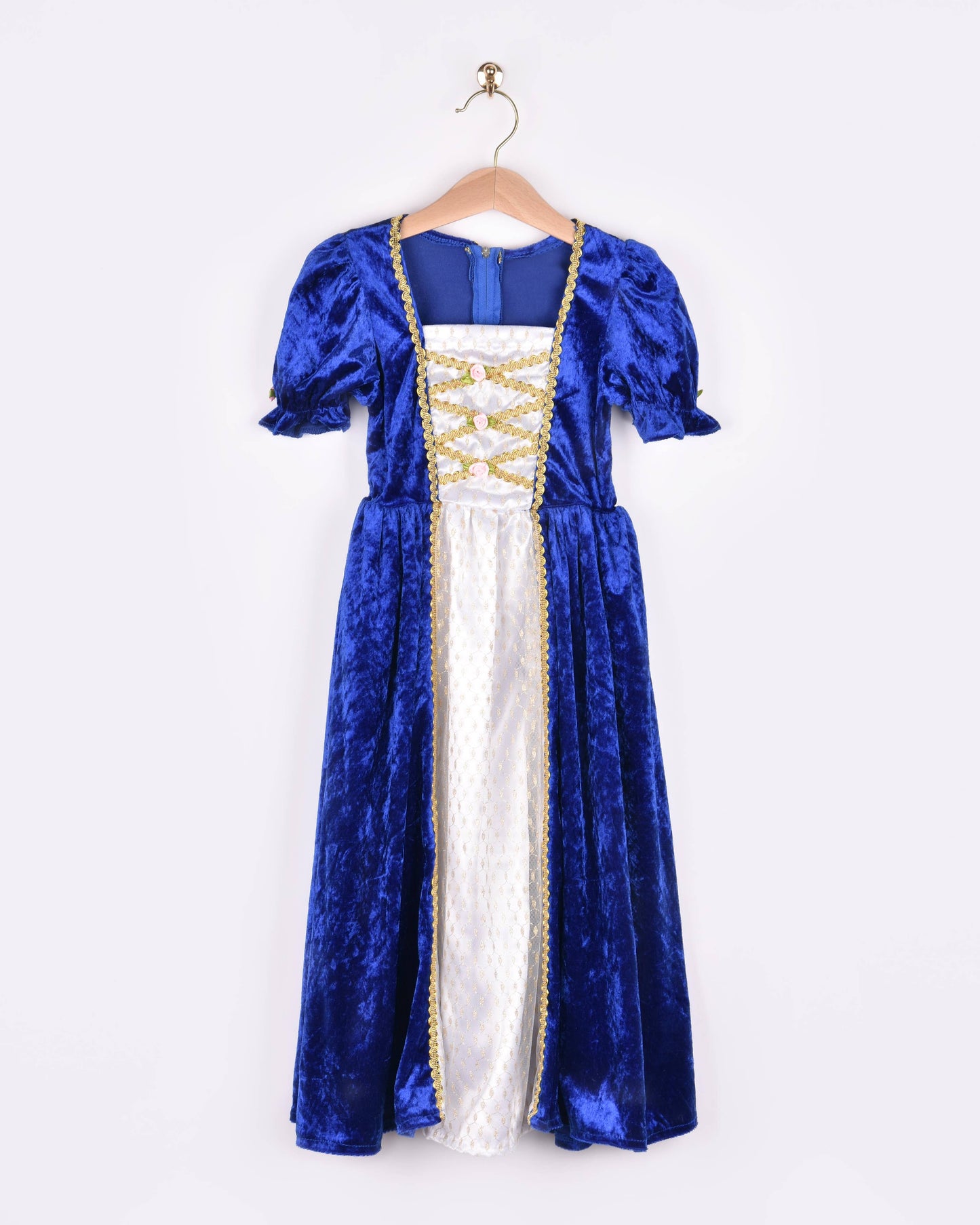 Princess dress in blue velvet size 122-128 cm for children aged 6 to 8