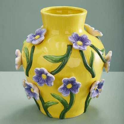 Mr. Flowers Vase, Dolomite Yellow, 23 x 23 x 26 cm