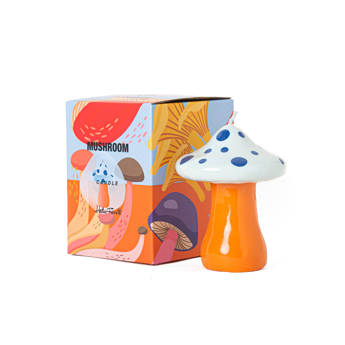 Large Indigo Blue Mushroom Candle