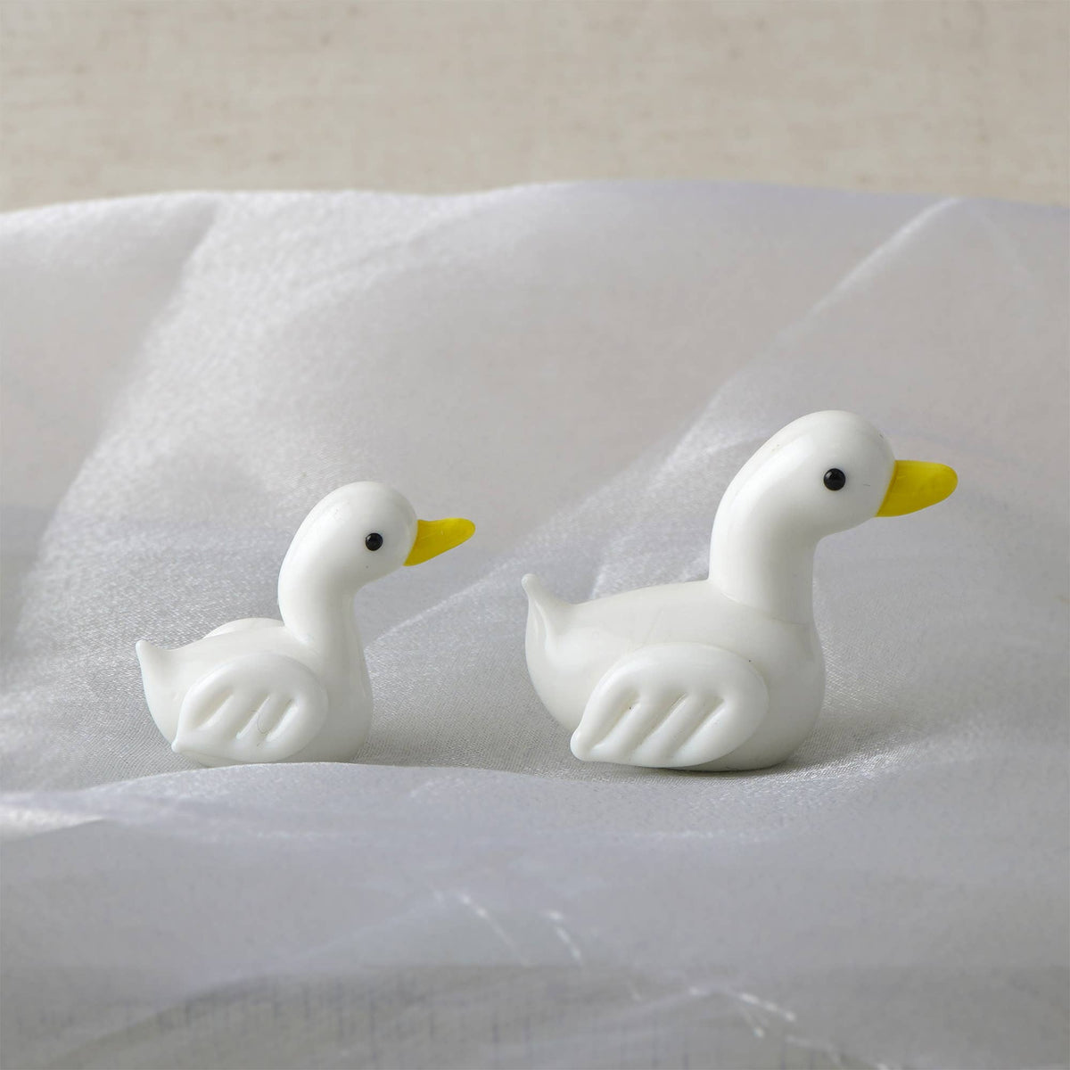 White Ducks Glass Figurine 2-Pack