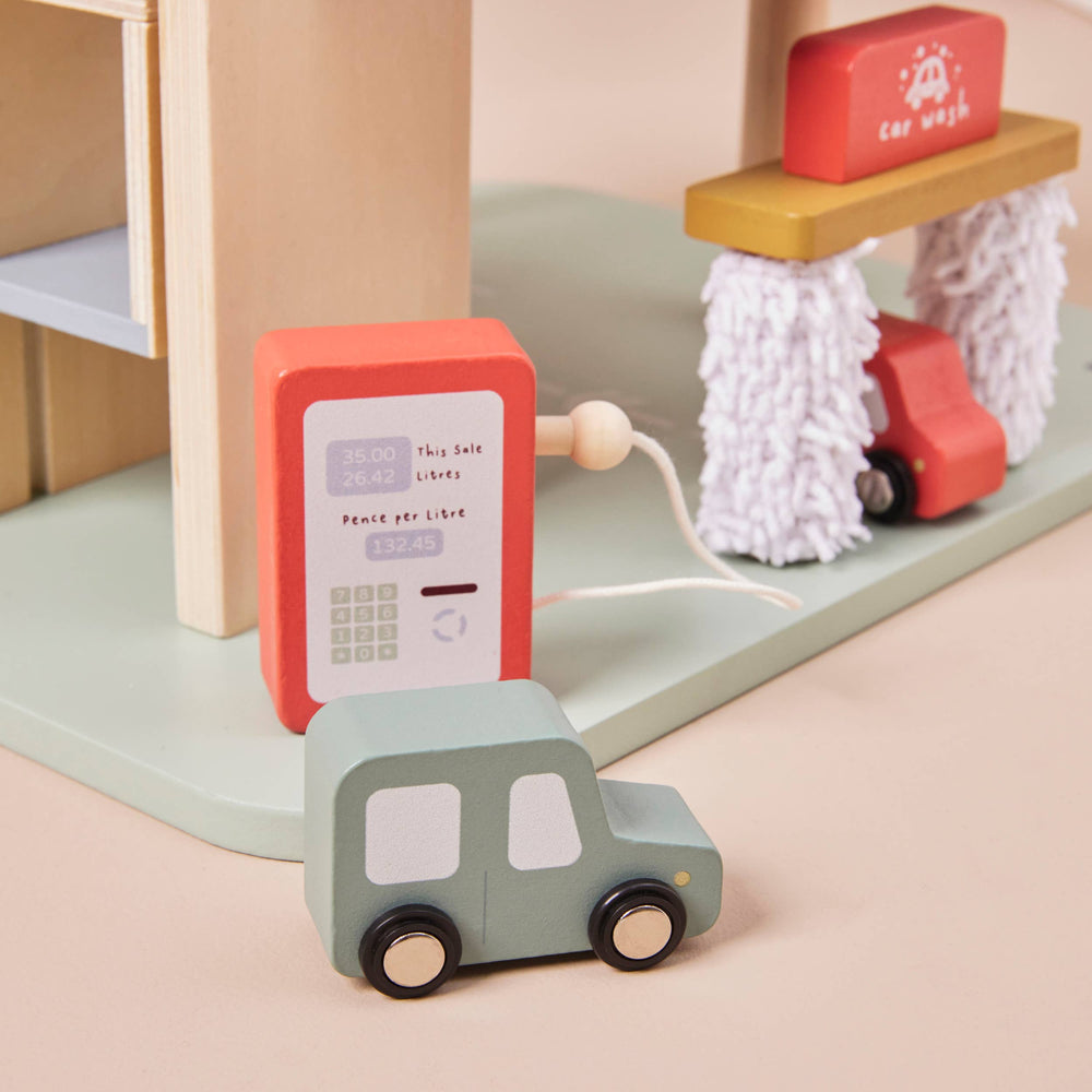 Houten speelgoedgarage voor kinderen