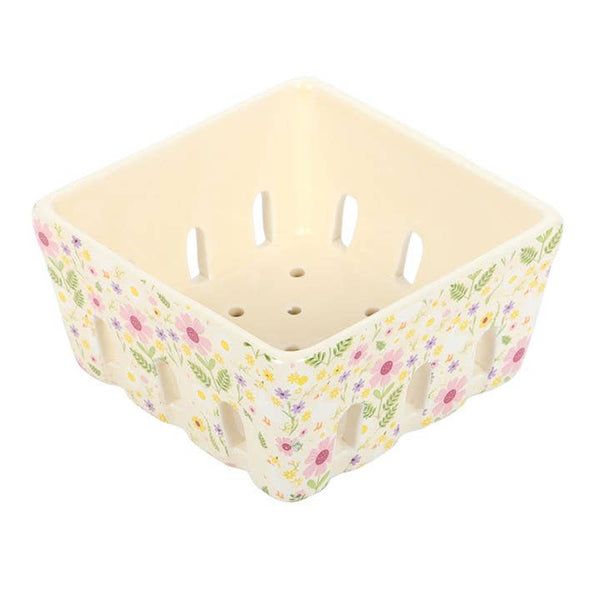Keramische bessenmand met bloemen- en eendenmotief