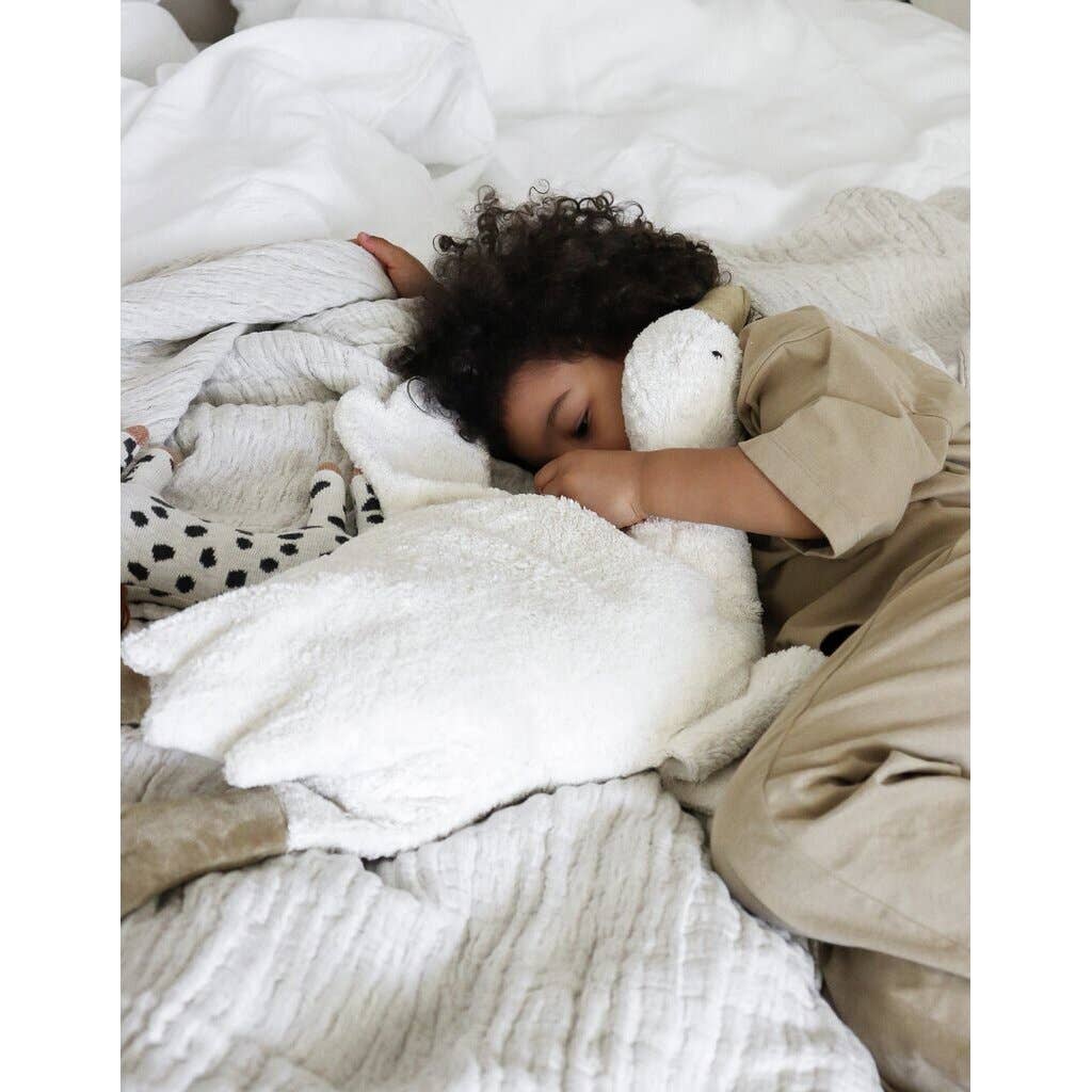 Large plush goose-shaped hand warmer | white