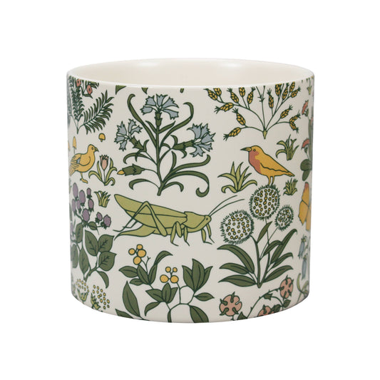 Pot de plante en céramique Voysey Jardin botanique Faune Verte
