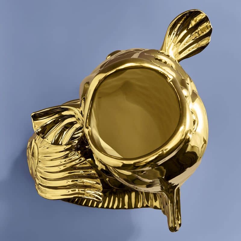 Gouden Blubb Vis Sculptuur/Vaas