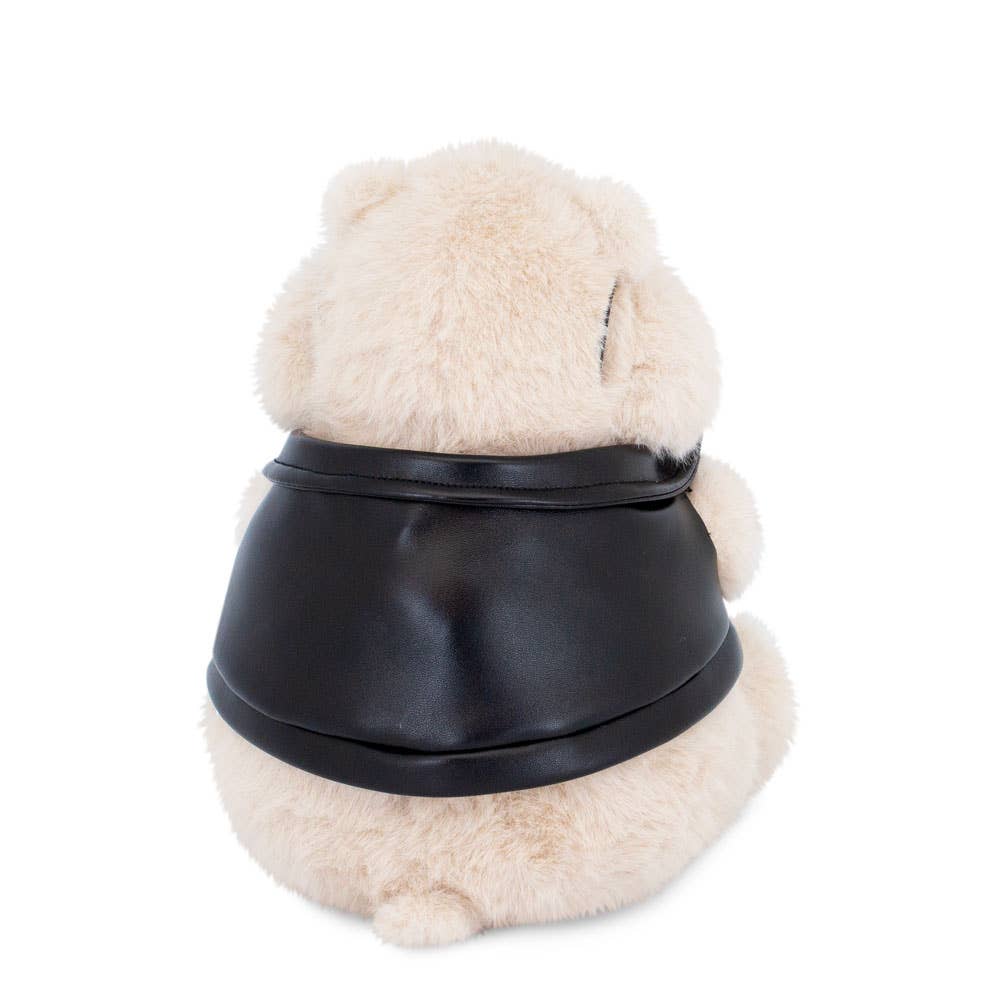Pluche hamster met leren jasje