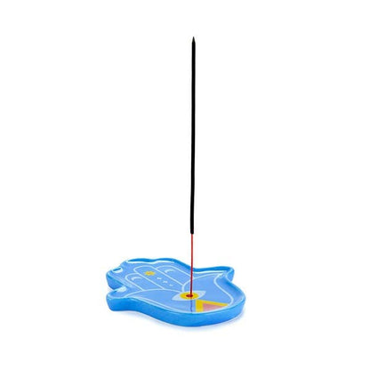 Lucky Hand blue incense holder