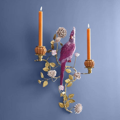 Papegaai wandlamp, oranje/roze