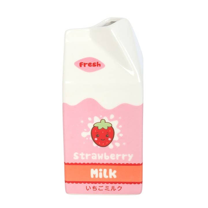 Strawberry Milk Carton Vase