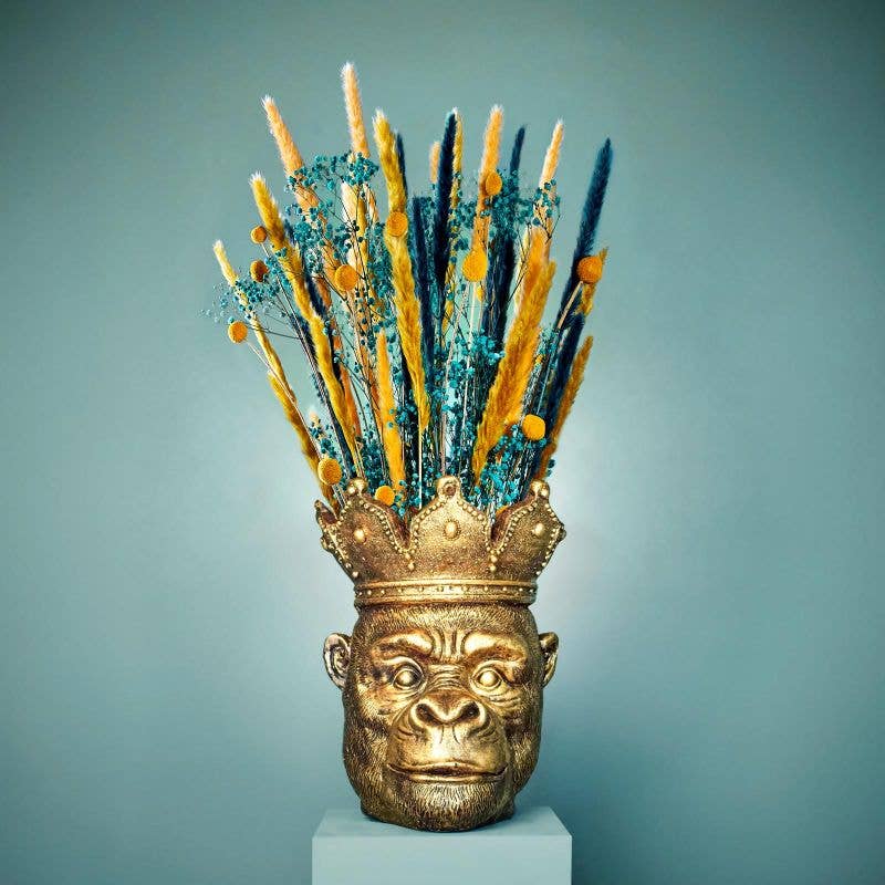 Tête de singe Kong, or