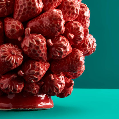 Aardbeivaas, rood aardewerk, 20 x 20 x 25 cm