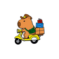 Capybara-speld op scooter