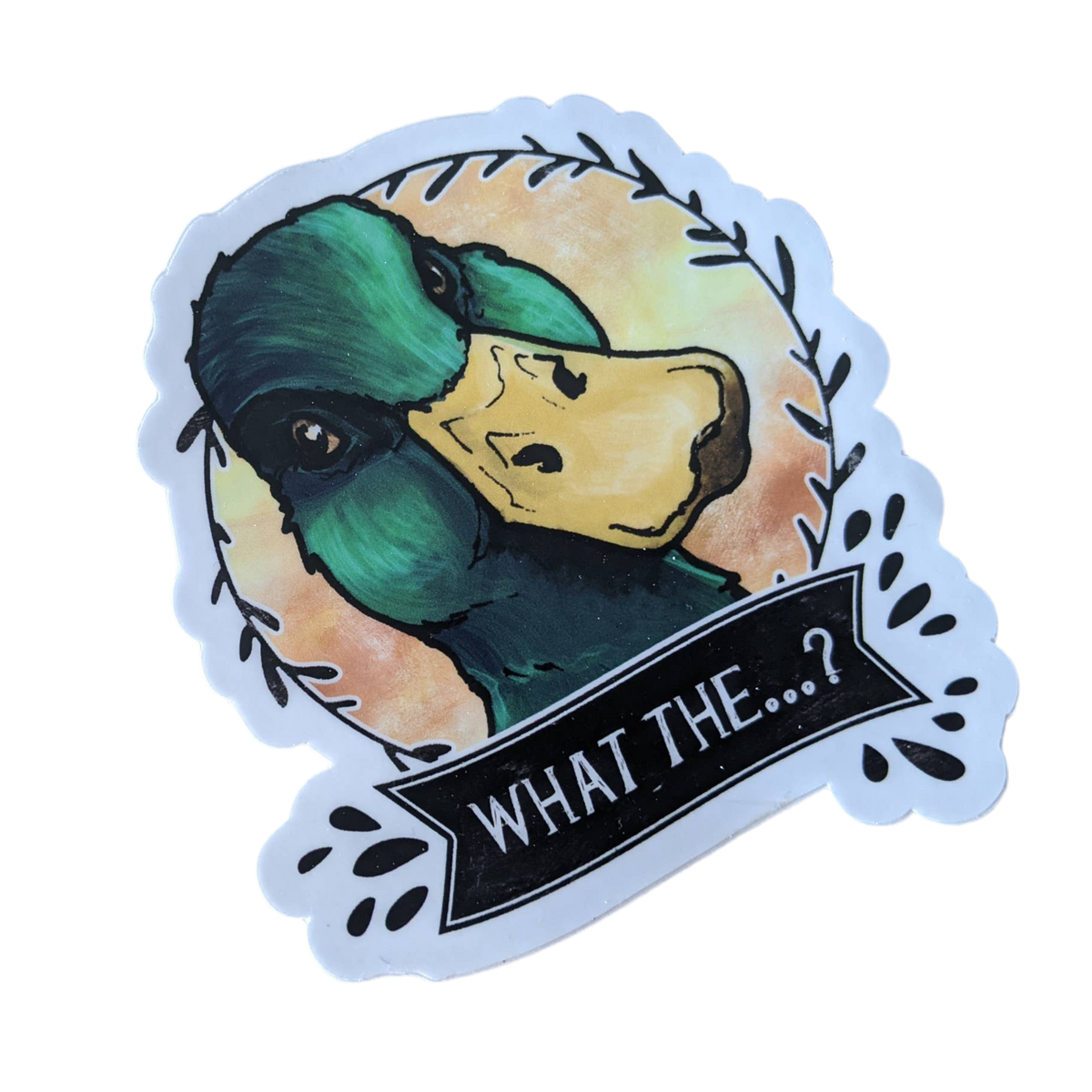 Mallard Duck Sticker “What the…?”