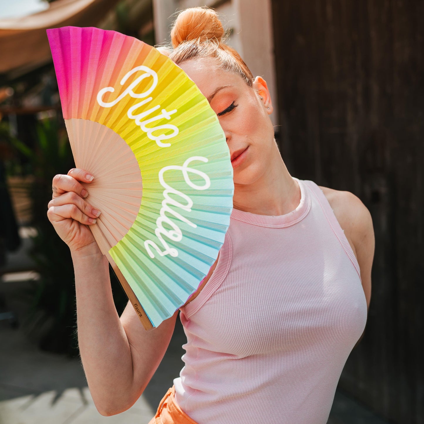 Éventail « Puto calor » Arc-en-Ciel (Brille dans le Noir) – Fisura – vue 2