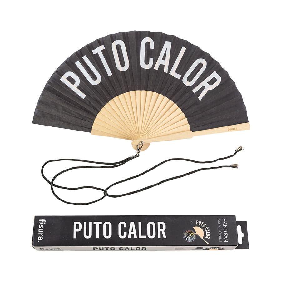 Éventail « Puto calor » Noir – Fisura