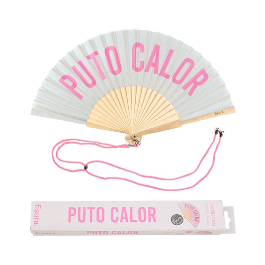 Éventail « Puto calor » Gris – Fisura