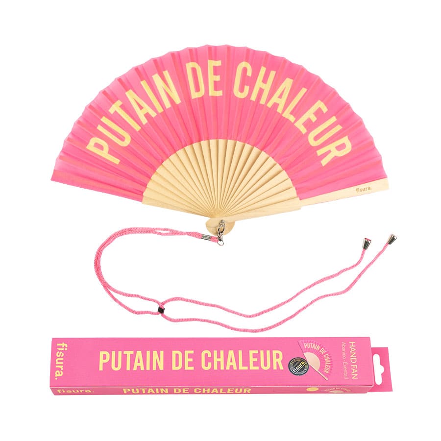 Éventail « Putain de chaleur » Rose – Fisura