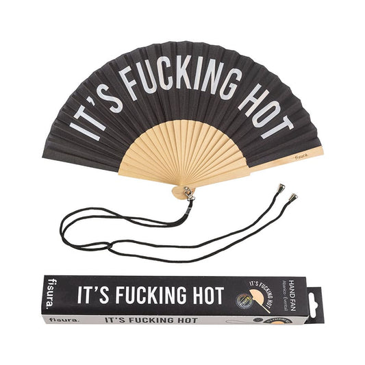 Éventail « It's fucking hot » Noir – Fisura
