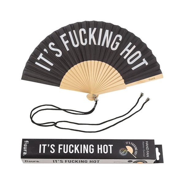 Éventail « It's fucking hot » Noir – Fisura
