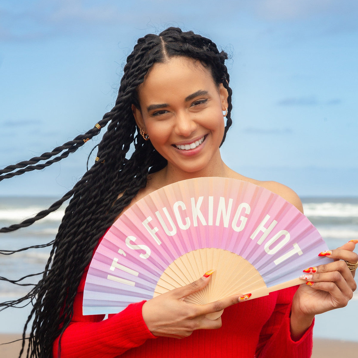 "It's F***ing Hot" gradient fan (glow in the dark)
