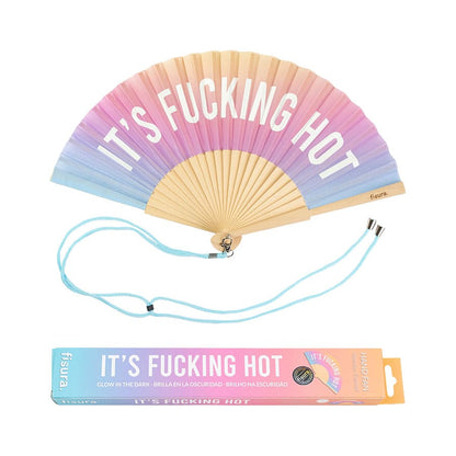 Éventail « It's fucking hot » Dégradé (Brille dans le Noir) – Fisura