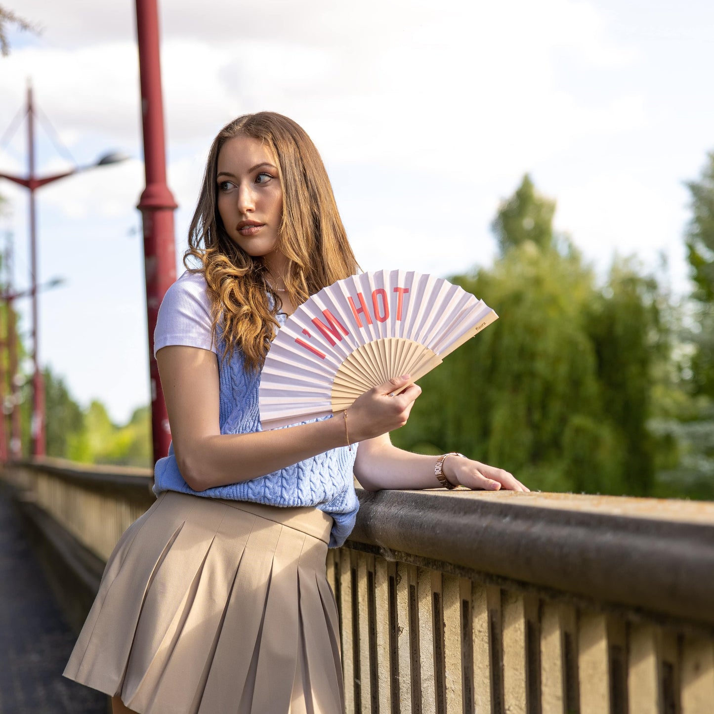 Éventail « I'm hot » Beige – Fisura – vue 4