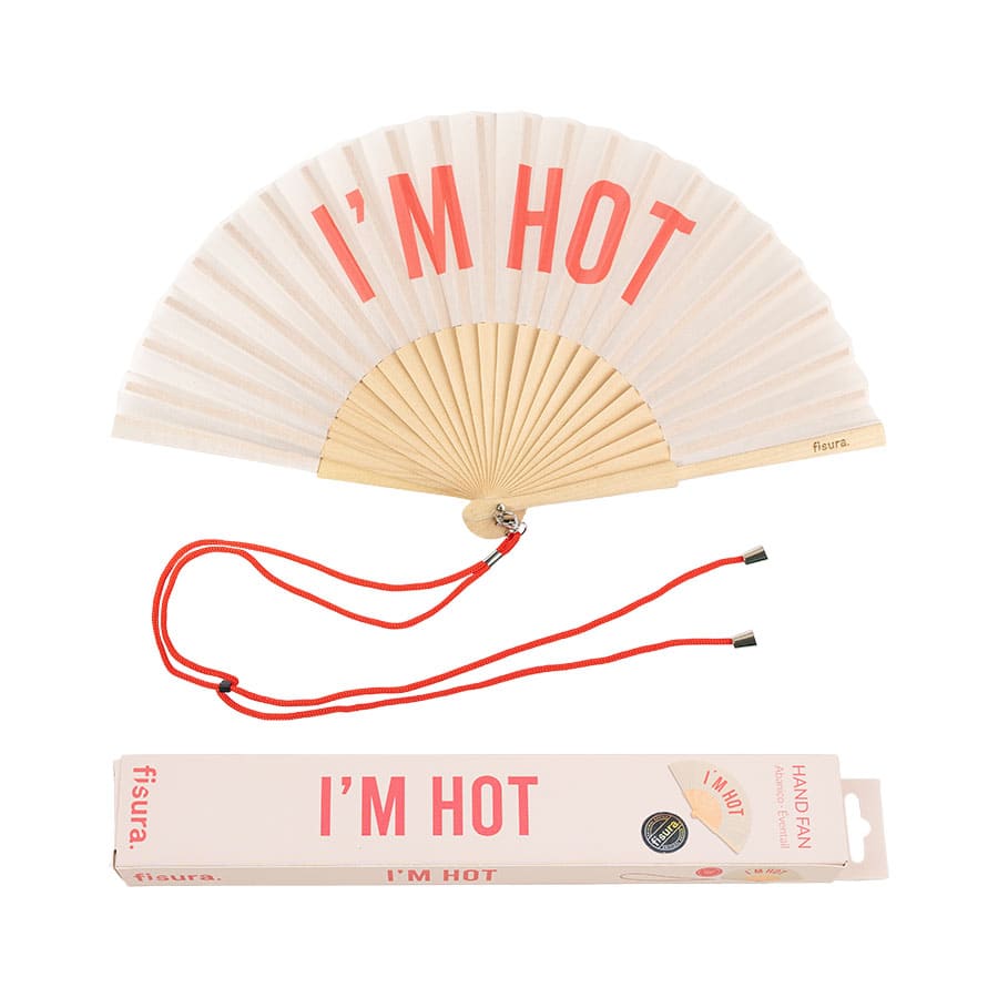 Éventail « I'm hot » Beige – Fisura
