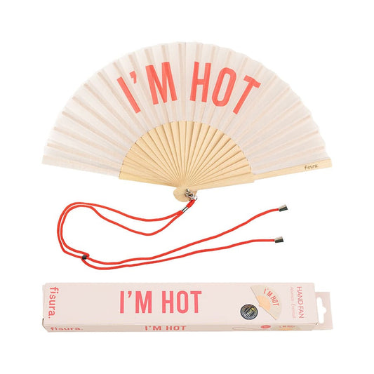 Éventail « I'm hot » Beige – Fisura