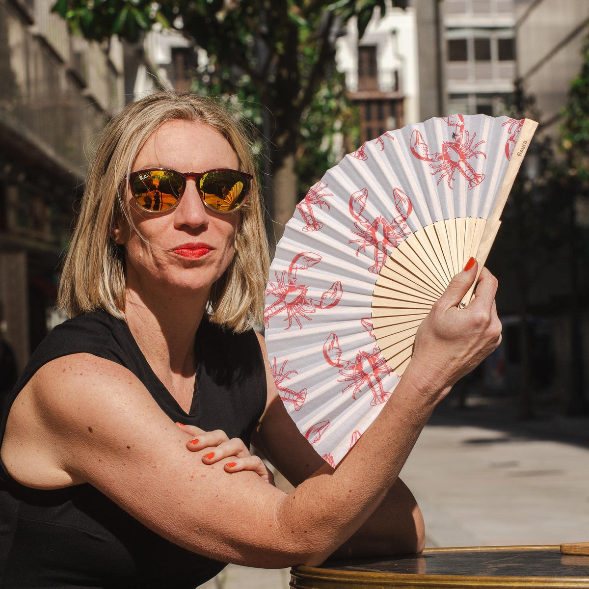 Lobster print fan
