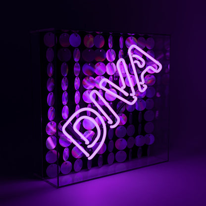 'Diva' Acrylic Box Neon Light with Sequins