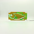 'Trophy Fish' Glass Neon Box Sign - Green