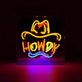 'Howdy' Glass Neon Sign