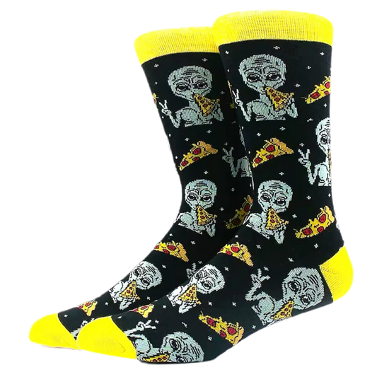 Alien & Pizza Socks