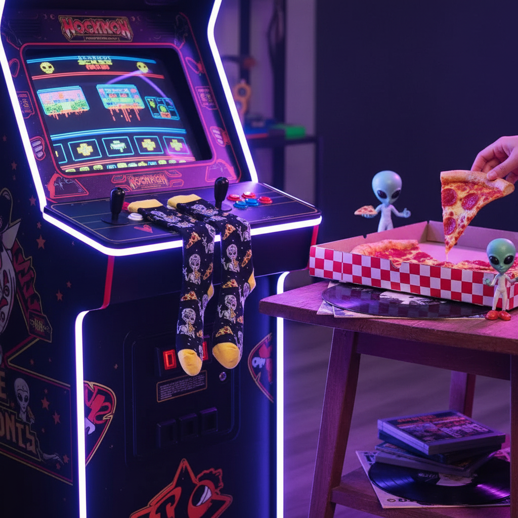 Alien &amp; Pizza Socks