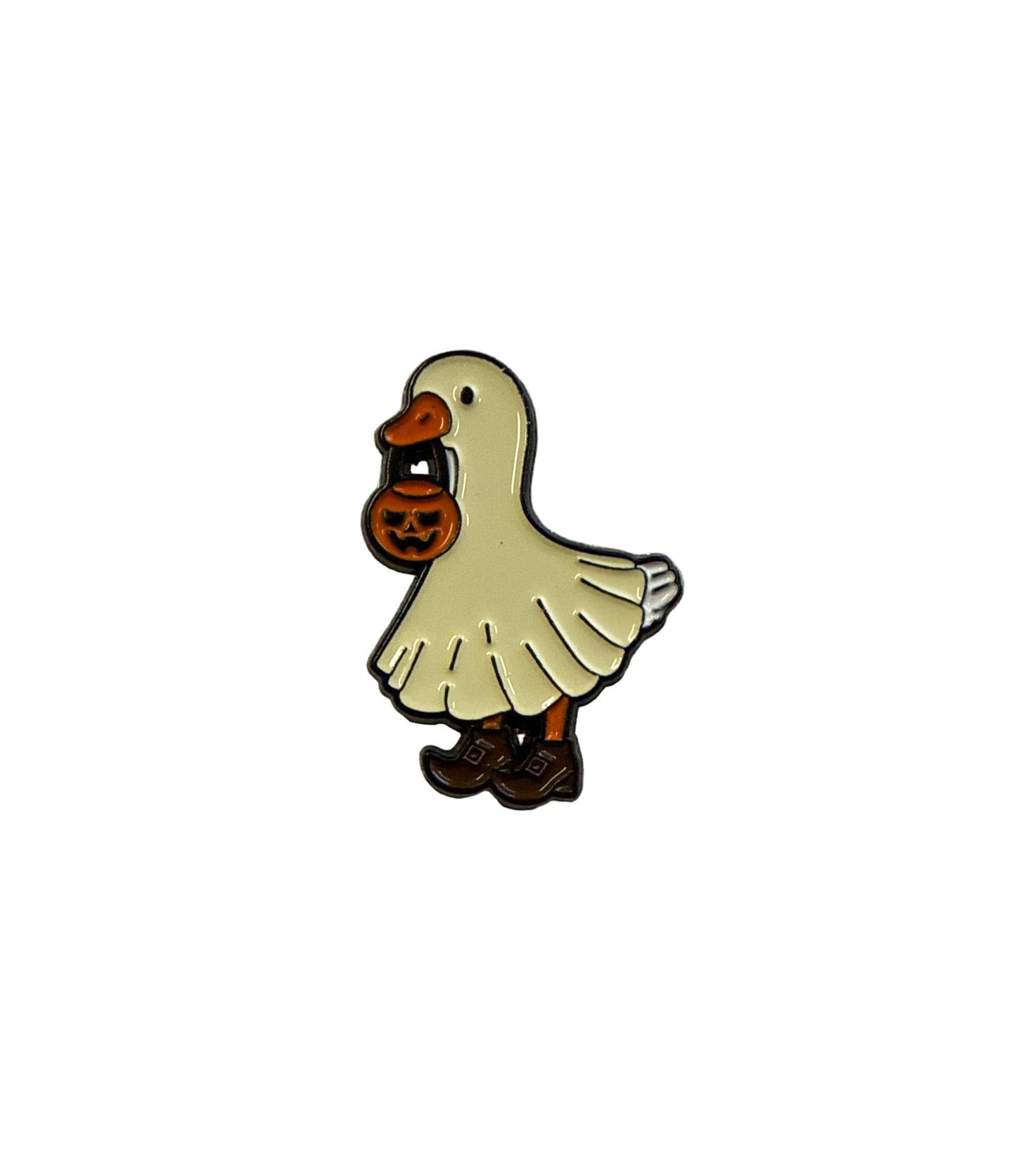 White Duck Halloween Ghost Pin