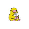 Gele eend met drankje