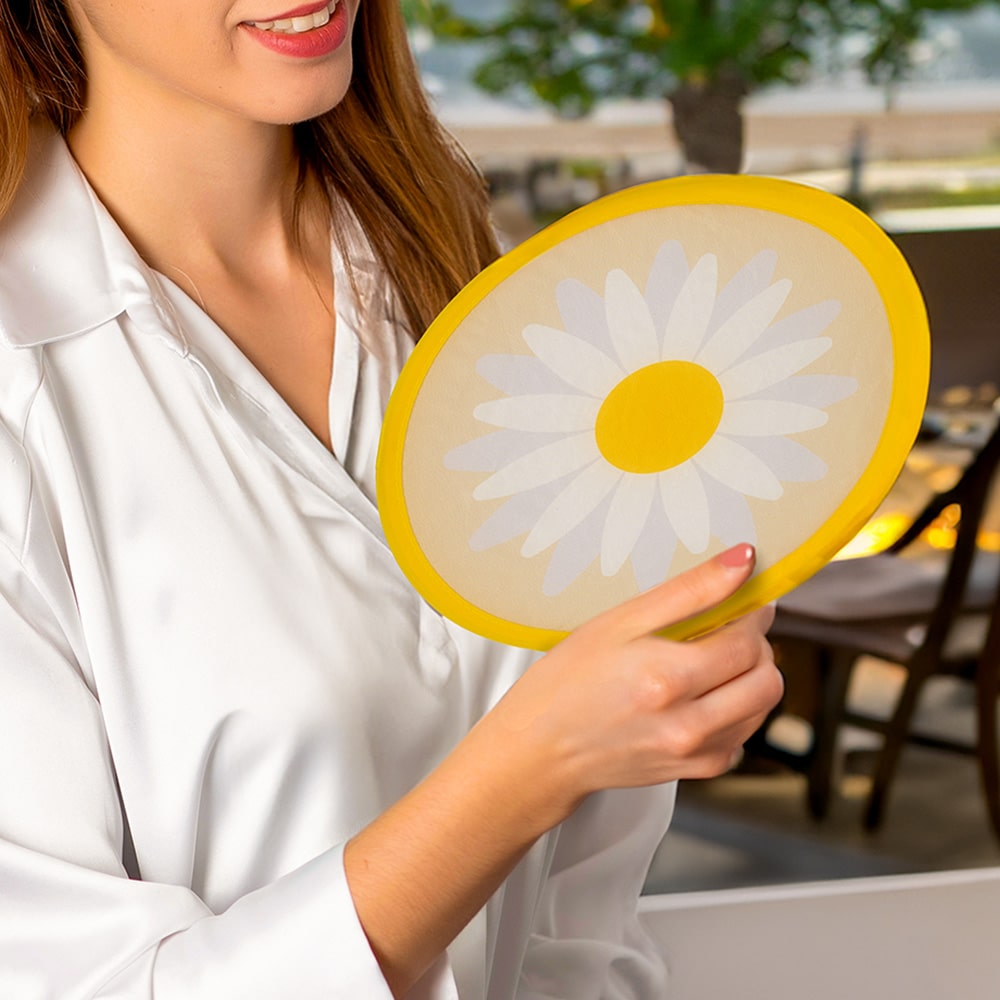 Éventail Pliable Imprimé Marguerite – Fisura – vue 3