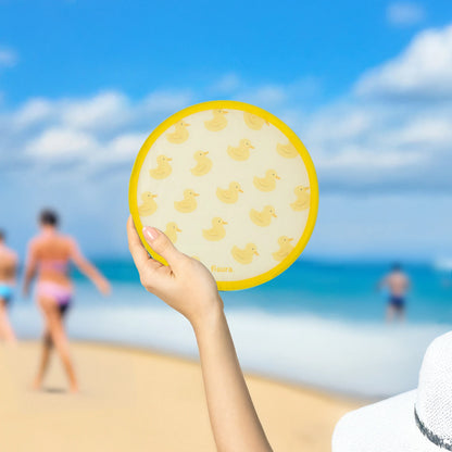 Foldable fan with duck print