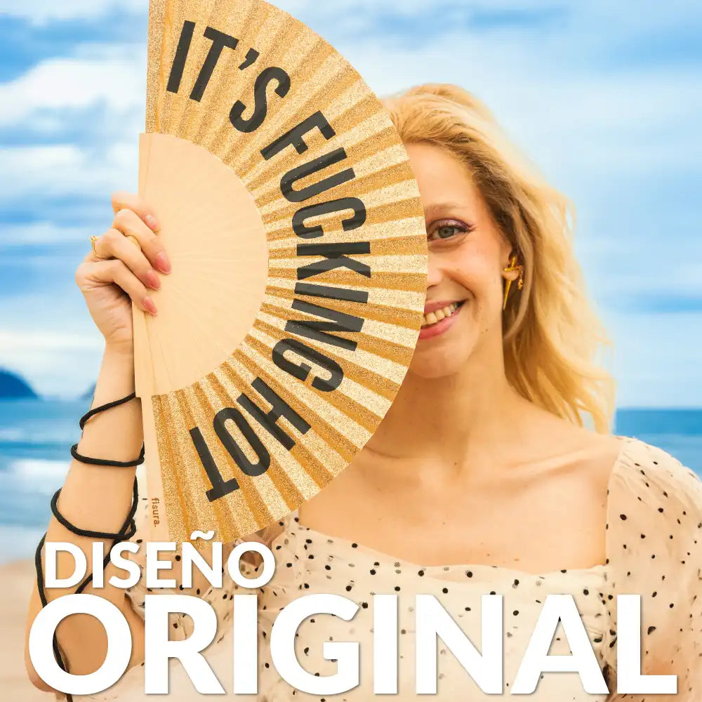 Éventail « It’s fucking hot » Paillettes – Fisura – vue 4