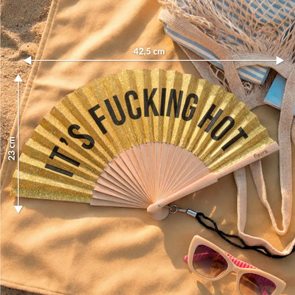 Éventail « It’s fucking hot » Paillettes – Fisura – vue 6