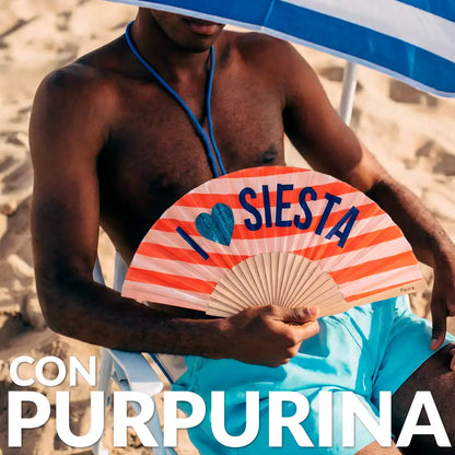Éventail « I love siesta » Pailleté – Fisura – vue 3