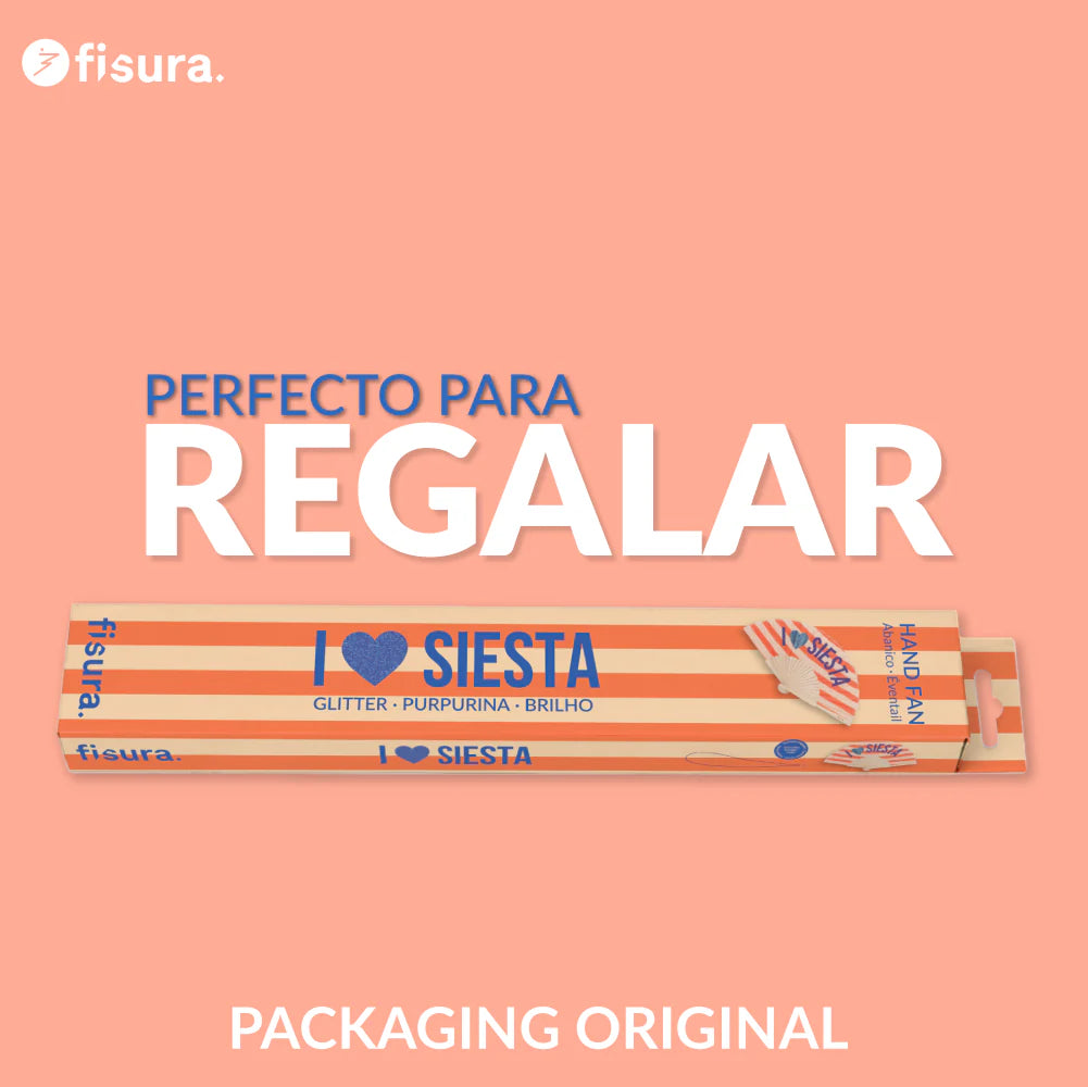 Éventail « I love siesta » Pailleté – Fisura – vue 6
