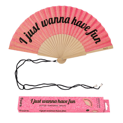 Éventail « I just wanna have fun » Pailleté – Fisura